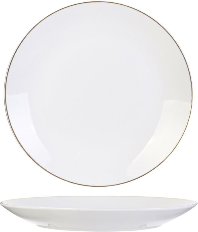 Pearl Gold Weißer Speiseteller 27 cm Goldstreifen