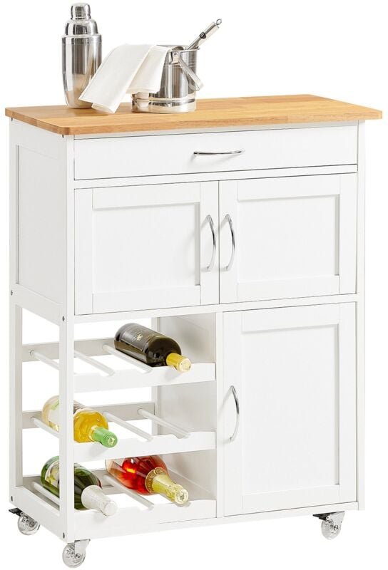 Carrito de Cocina,estantería de Cocina, Carrito de Servir, 67x37x87cm Blanco FKW45-WN Sobuy es