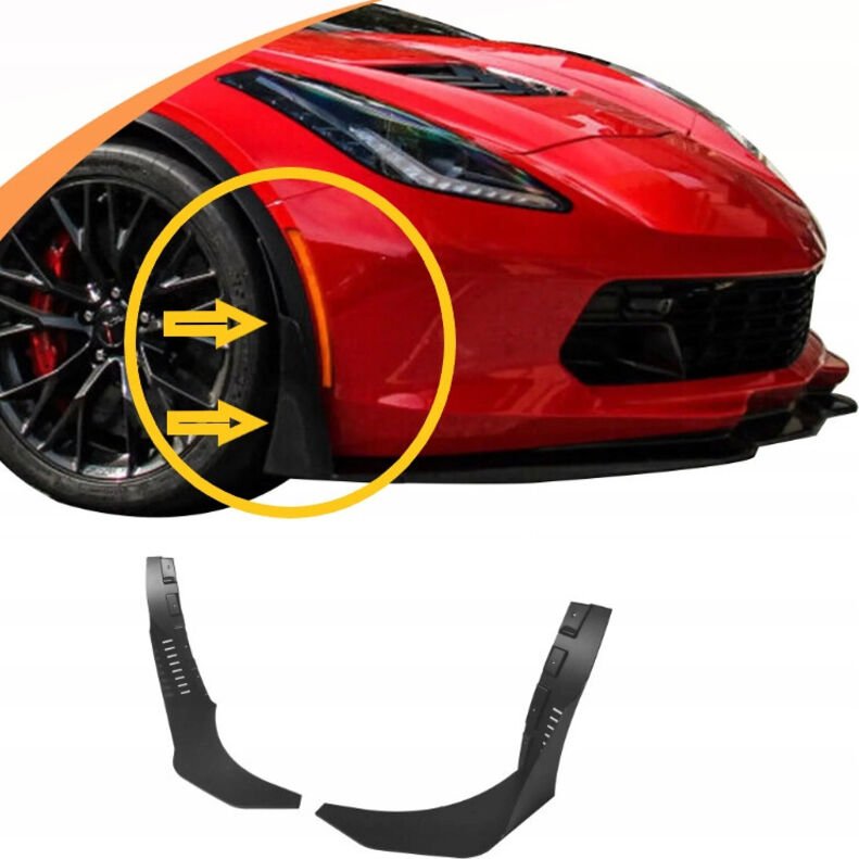 Seitensplitter Stoßstangensplitter Matt Corvette C7 2014-19 für Splitter STG3