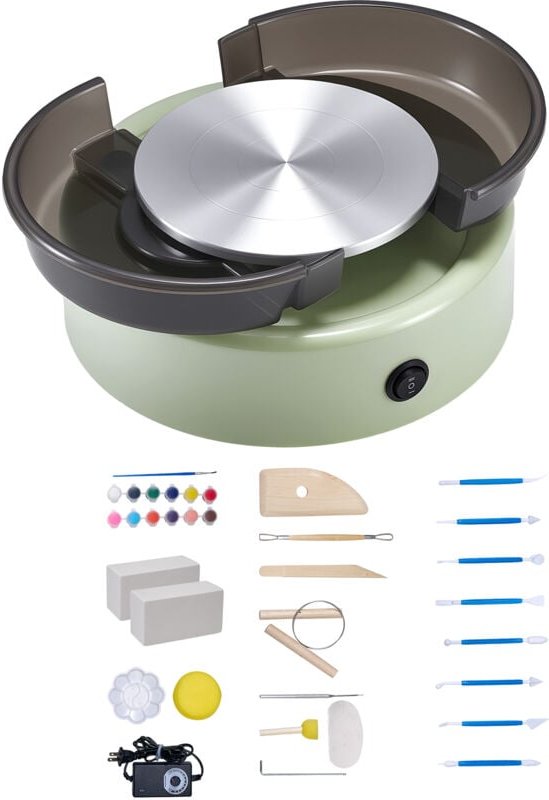 Mophorn Mini-Töpferscheibe mit 158 mm Drehteller, zwei Rotationsmodi, einstellbare Geschwindigkeit, elektrische Tonsch...