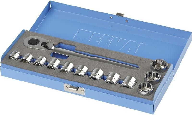 Fervi - Flache Steckschlusseleinsatze der Serie 3/8 mit 8-19 mm Ratsche sn4e3c016