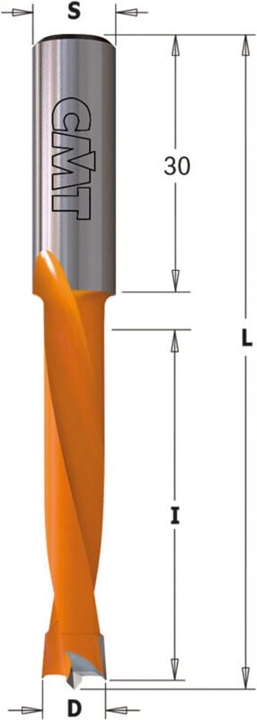 Thumbnail - 362.080.11 Hw Blindbohren S=10x30 D=8x44x77 Rh