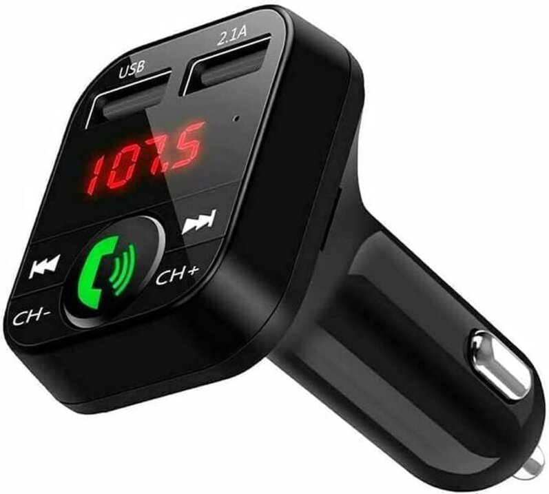 Bluetooth-FM-Transmitter – Freisprecheinrichtung für Auto und lkw, Bluetooth-Musikplayer V5.0 + edr, FM-Empfänger-Radioa...