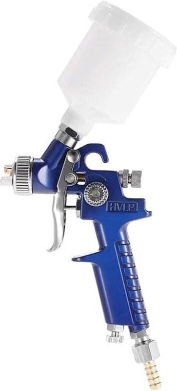HVLP-Farbpistole, professionelle Spritzpistole mit 120 ml Kunststoffbecher und 0,8 mm Düsen, Spritzpistole