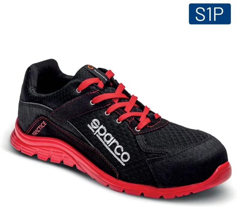 Sparco 07517NRRS Praxis-Sicherheitsschuhe Jacques S1P SRC Rot/Schwarz 48