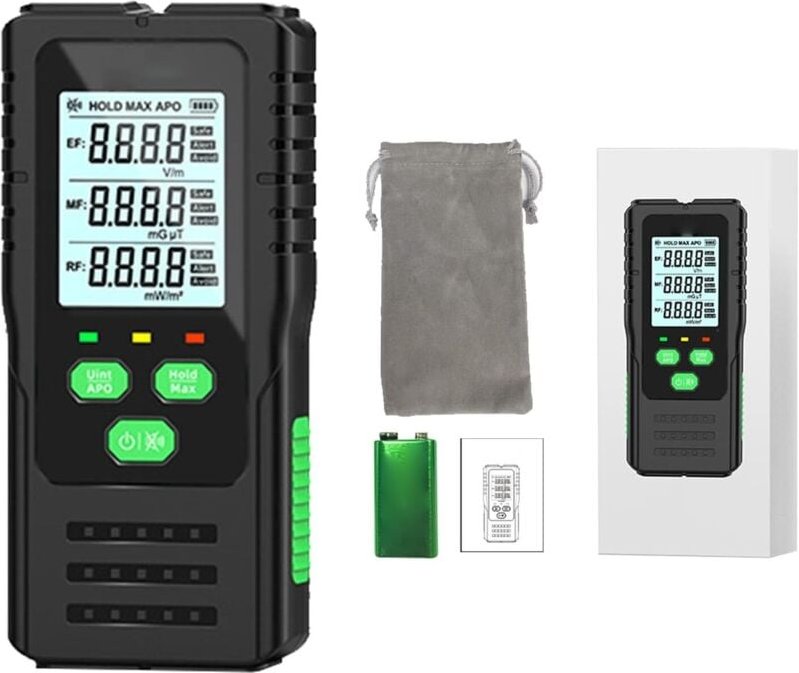 Tragbares 3-in-1-EF-MF-HF-Strahlungsmessgerät, elektrisches Magnetfeld, Hochfrequenz-Strahlungstester, HF-Erkennungsbere...