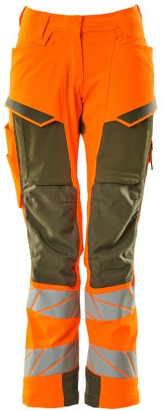 Damen-Hose mit Knietaschen 19078-511-1433 Gr. 82C42 hi-vis orange/moosgrün - Mascot