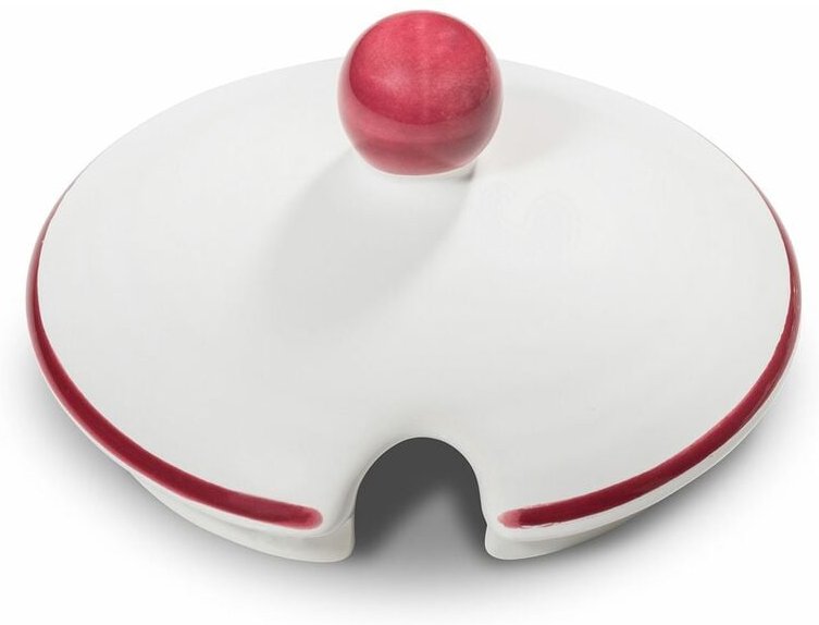 Gmundner Keramik - Bordeauxroter. Rand, Oberteil Zuckerdose m. Ausschnitt