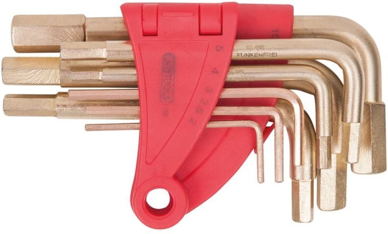 KS Tools BRONZEplus Innensechskant-Winkelstiftschlüssel-Satz Zoll 10-tlg
