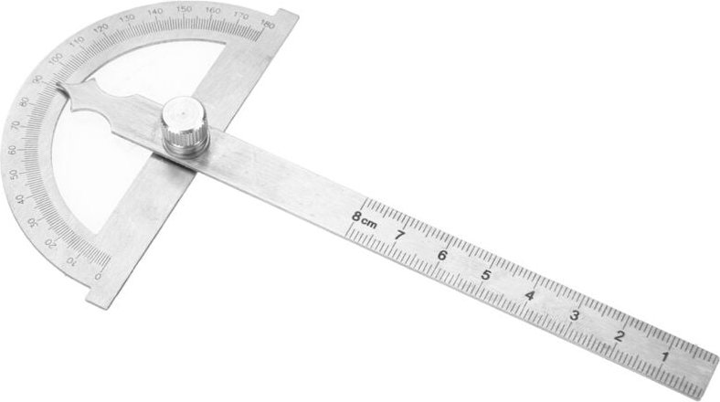 SUNXURY 0-180 Grad Edelstahl Winkelmesser Goniometer Winkelsucher Messgerät 15cm Lineal 80120mm