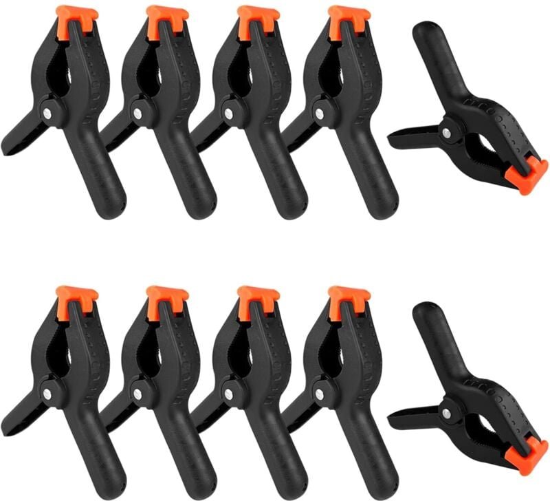 Thumbnail - 10-teiliges Federklemmen-Set, 4-Zoll-Clips, schwarze Mehrzweckklemme, Greifklemmen, für Holzbearbeitung, Fotografie, Hin...