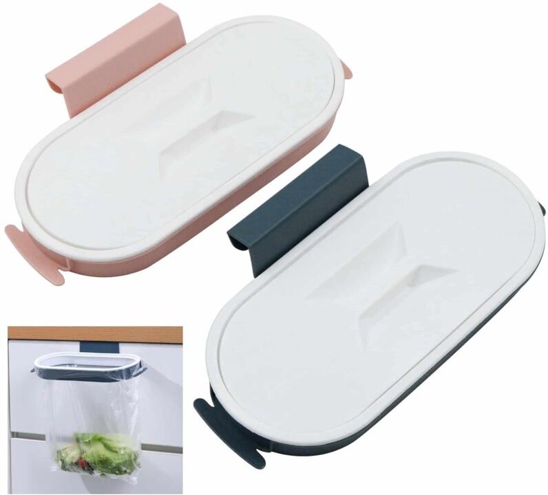 Lntyq 2er-Pack hängender Müllsackhalter für Müllsäcke – über dem Schrank, Plastiktütenhalter zum Sammeln von Küchenabfäl...