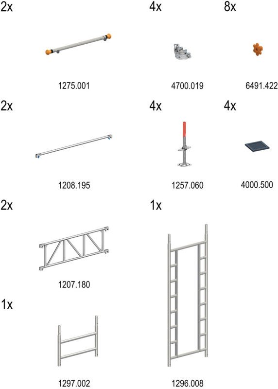 Layher Uni Leicht Erweiterung Treppen-Kit Typ1 mit Durchgang