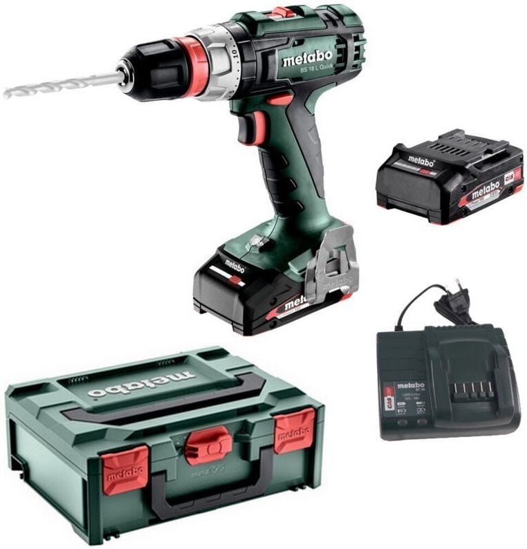 Metabo - Akku-Bohrschrauber bs 18 l Quick 18V, 2x 2,0 Ah und Ladegerät in x 145