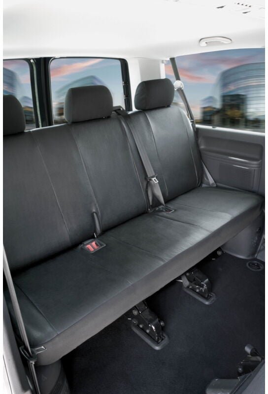 Walser - Passform Sitzbezug aus Kunstleder kompatibel mit vw T5, 3er Bank