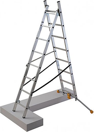 Echelle transformable 2 plans 2x8 barreaux - Longueur max. 3.50m - Sol plat ou irrégulier - 1411-801