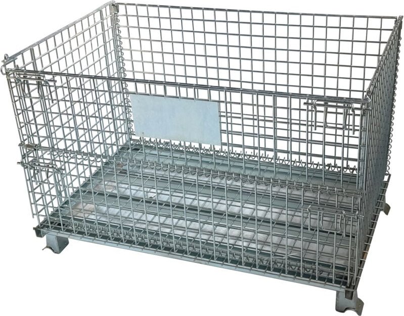 qteck faltbare Gitterbox 1200x800x800mm stapelbar und fahrbar