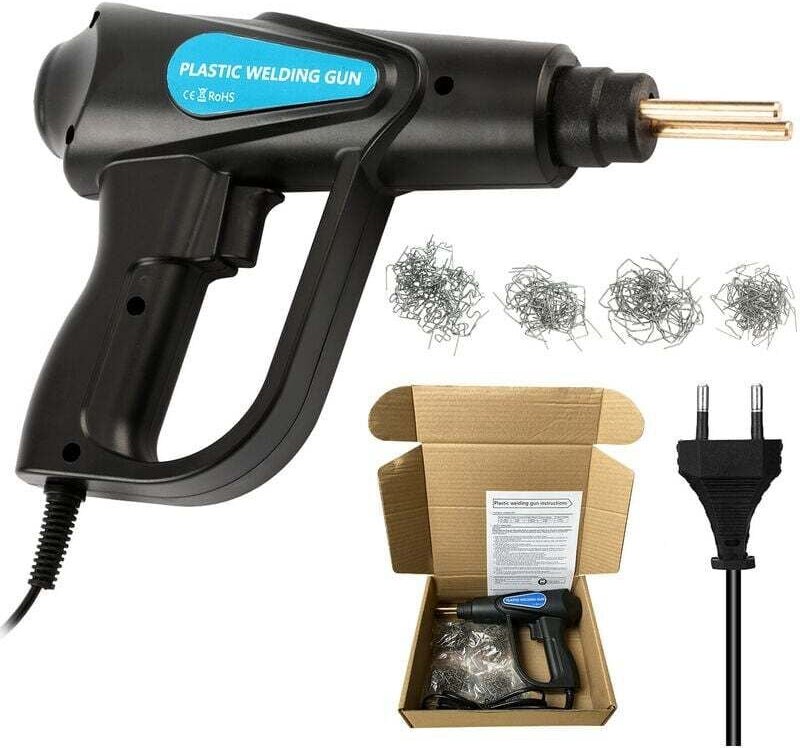 70-W-Heißhefter, Kunststoff-Schweißgerät, Auto-Stoßstangen-Reparaturset, 4 Arten von Klammern für flache/äußere Ecken/in...