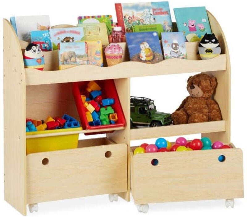 Playroom storage for toys books
