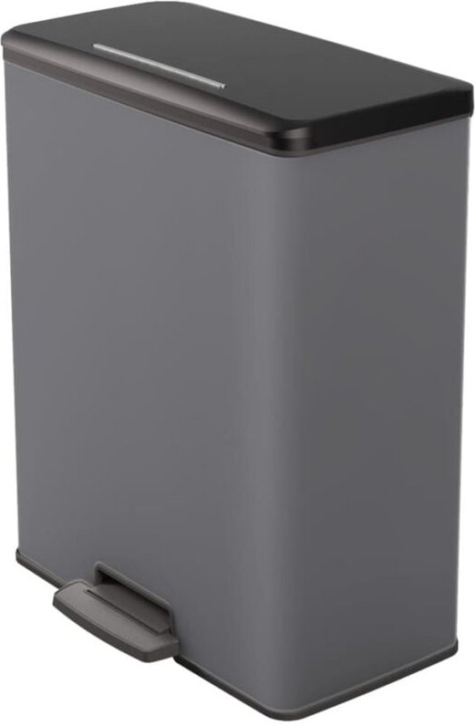 Curver - Deco Bin Mülleimer - 65L- mit Pedal - cool grey