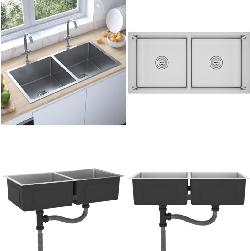 Handgemachte Einbauspüle Edelstahl - Küchenspüle - Küchenspülen - Home & Living - Silber