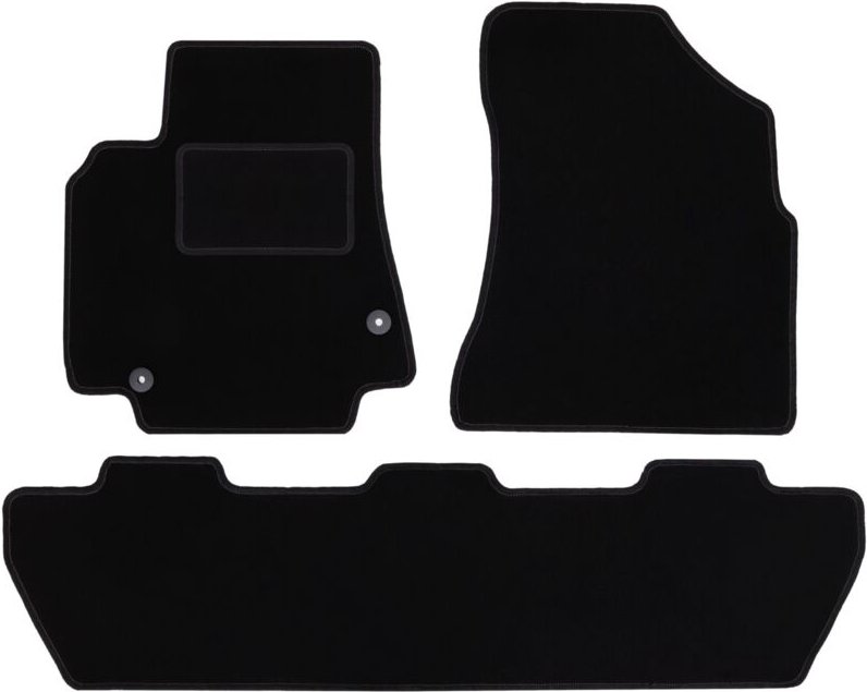 Schwarze Veloursmatten für: Citroen Berlingo II Kombivan, Multispace, 5-Sitzer (2008-2018)