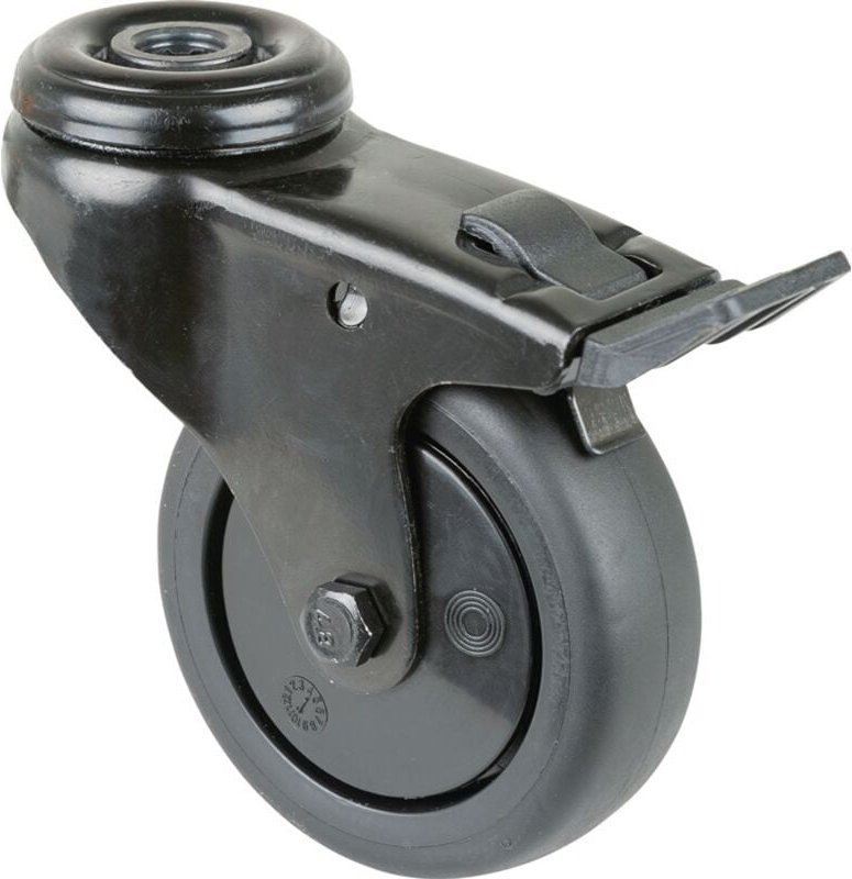 Lenkrolle m.Festst.D.75mm Trgf.75kg Rückenloch 10,2 m.Festst.