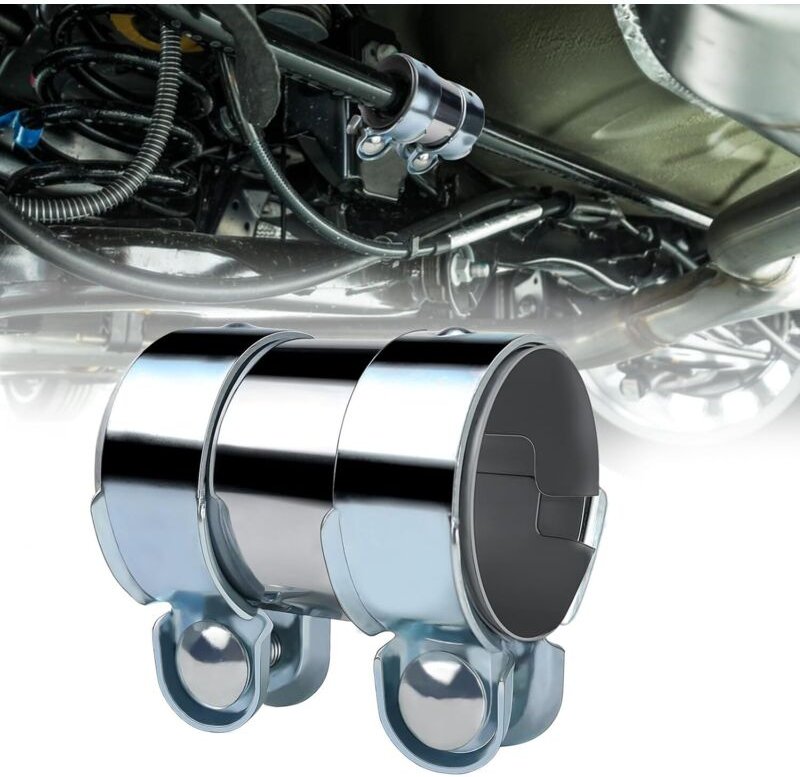 Auspuffschelle 55mm, Catback-Anschluss, Metallschellen für Motorrad- und Autoauspuffrohr, Edelstahl (Ø 55mm/L: 95mm)