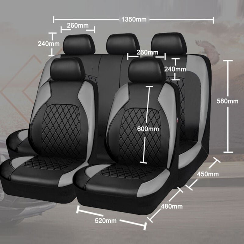 Thumbnail - 9 Stücke Autositz Deckt universelle pu -Leder -Protektor Full Set Automobile Interior Accessoires für suv -Fahrzeuge - E...