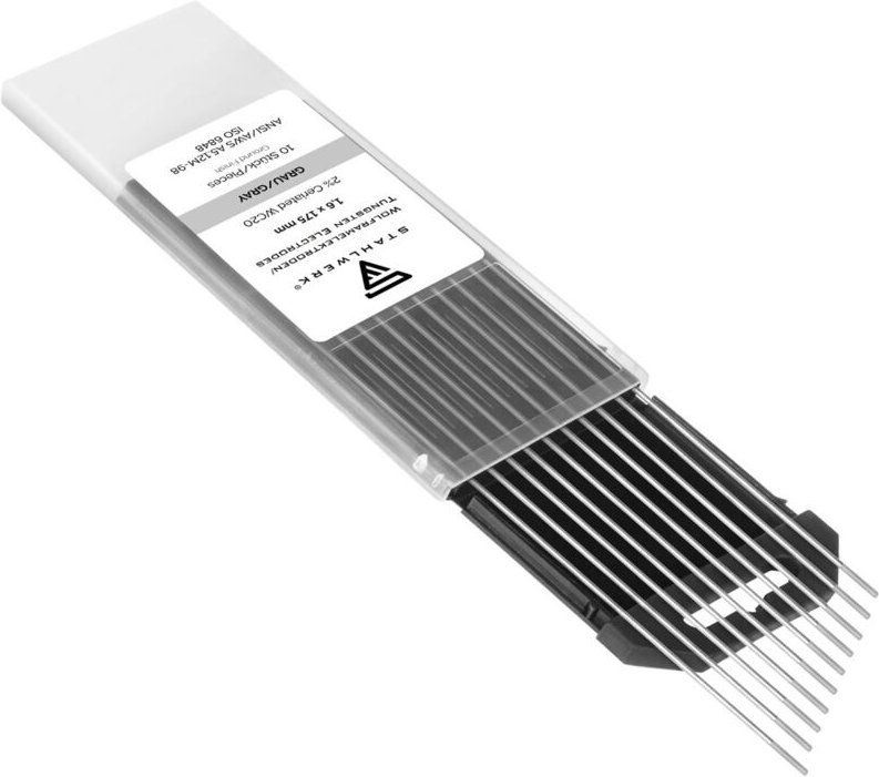 STAHLWERK Wolframelektroden / Schweißelektroden WC20 grau 1,6 x 175 mm 10er Set