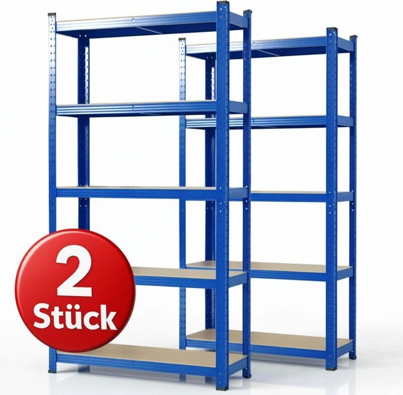 Schwerlastregal Lakota Traglast bis 1250 kg Individuell einsetzbar Blau 180 x 90 x 40 cm