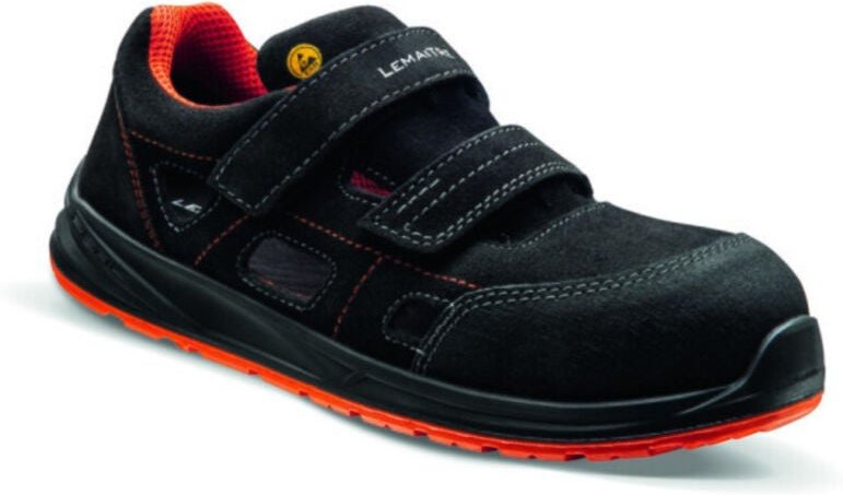 Sicherheits-Sneaker LOW BLACKSTRIKKER S1P ESD Schwarz/Orange 47