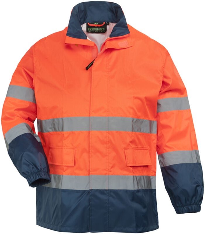 Hochsichtbares Arbeitsregen-Set HI-WAY - Neonorange S - 38/40