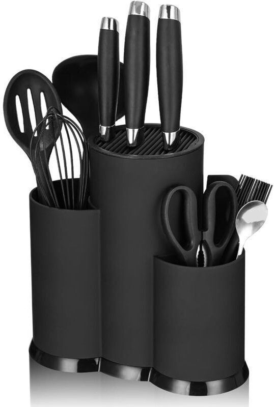 3-in-1-Messerhalter ohne Messer, runder Messerhalter mit Schlitzen, Messerblock-Organizer passend für alle Küchenmesser,...