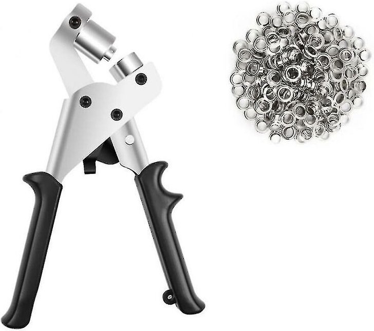 Woosien - 100 Tüllen-Set, Tüllen-Setzwerkzeug, Metall-Ösen-Set, DIY-Projekt