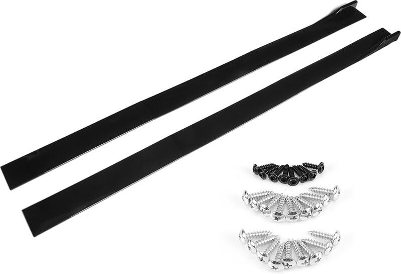 1 Paar Auto-Seitenschwellerverlängerung Rocker-Panel-Splitter glänzend schwarz 2 m universell