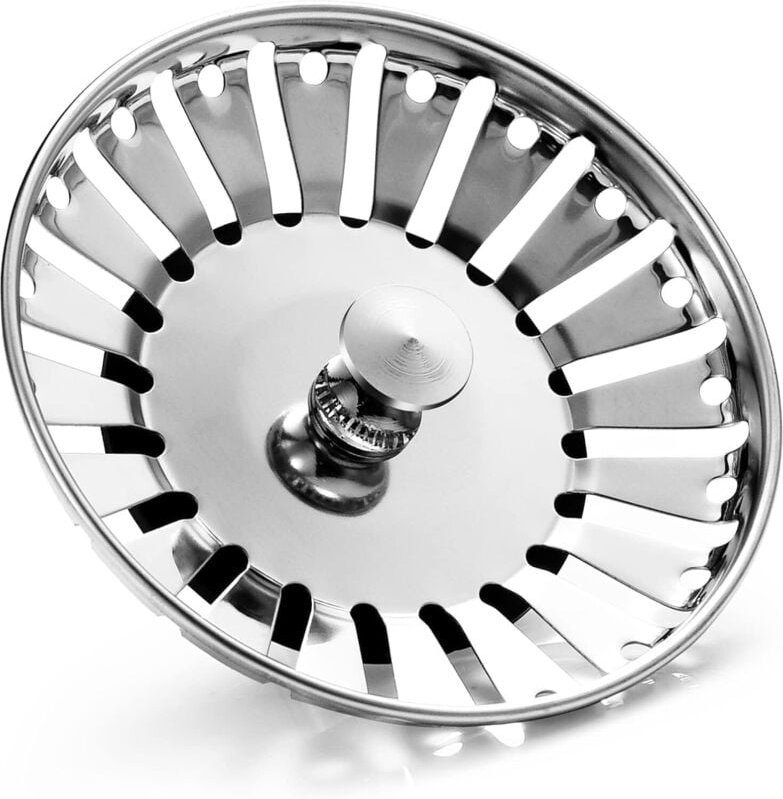 84 mm Edelstahl-Spülbeckenstöpsel, Ersatz-Spülbeckenstöpsel, Abflussstöpsel für Lebensmittel-/Haarfänger – für 84–85 mm ...