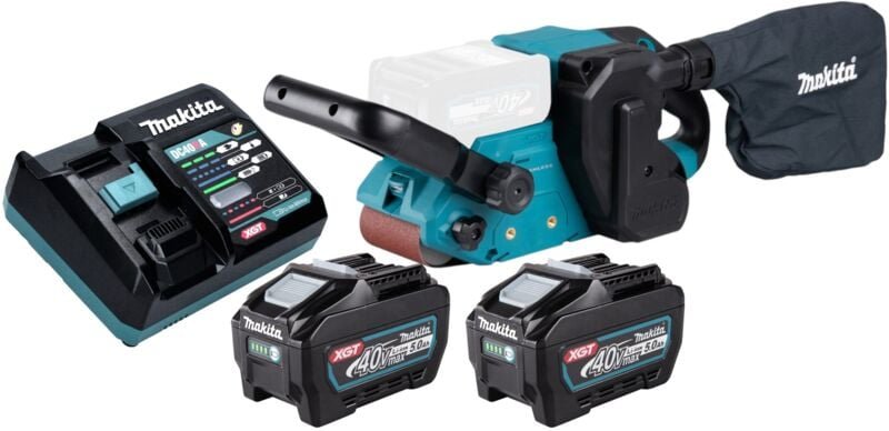 Makita BS 001 GT201 Akku Bandschleifer 40 V max. 76 x 533 mm Brushless + 2x Akku 5,0 Ah + Ladegerät