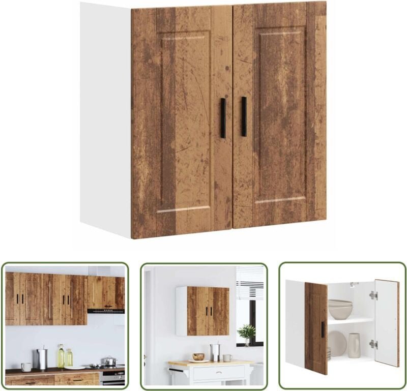 The Living Store - vidaXL Küchen-Hängeschrank Porto Altholz-Optik Holzwerkstoff