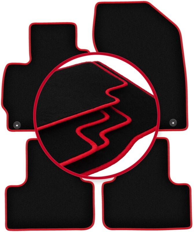 CARLUX-RED Auto-Fußmatten für: Peugeot 4008 Crossover (2012-2017)