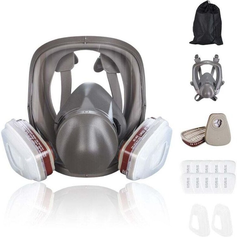16 in 1 Anti-Fog-Gasmaske Vollgesichts-Atemschutzmaske Industrielle Lackier-Atemschutzmaske Sicherheitsarbeitsfilter For...