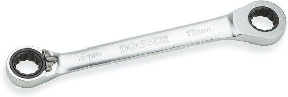 CrV Umschalt-Knarrenschlüssel, 15º, 10x11 mm Dogher 455-10-11