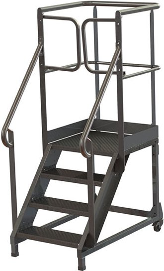 Edelstahl-Plattform 8 Stufen - Maximale Arbeitshöhe 3.40m - PL600INOX-340/GCP