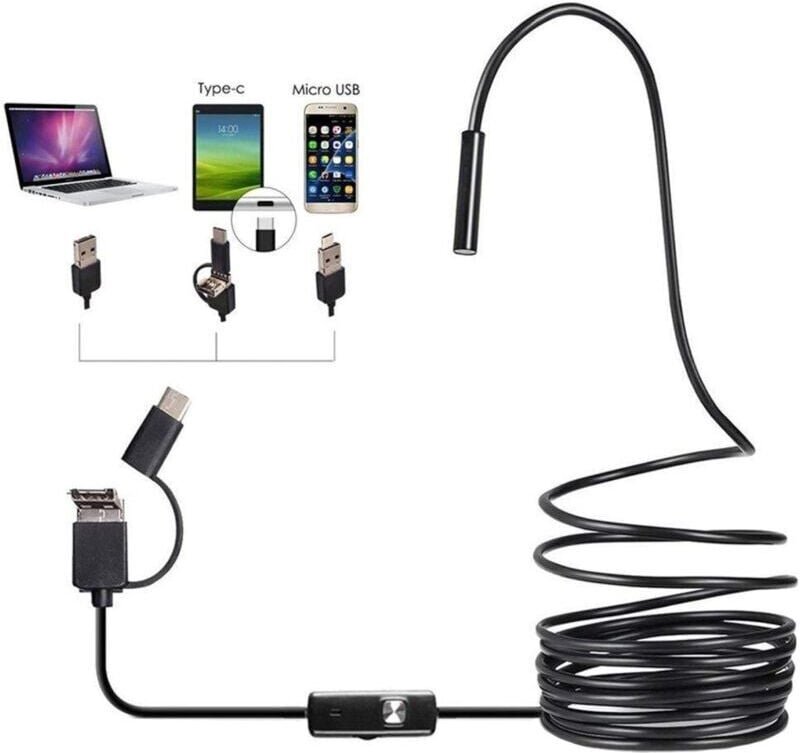 Thumbnail - 3-in-1-USB-Inspektionskamera Typ C für Industrie-Endoskope, wasserdichtes HD-Endoskop mit 6 einstellbaren hellen LED-Leu...