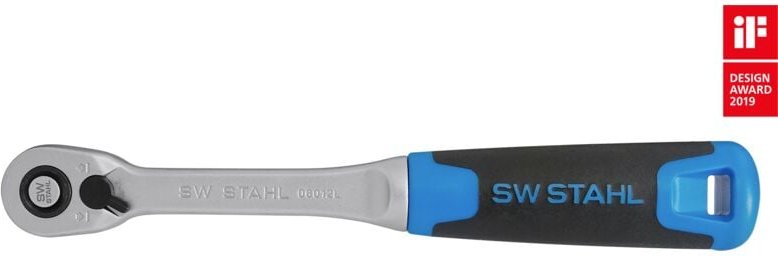 SW-Stahl 06012L Umschaltknarre 1/2 Zoll i feinverzahnt mit 72 Zähnen i bis zu 770 Nm i besonders schlanker Ratschenkopf