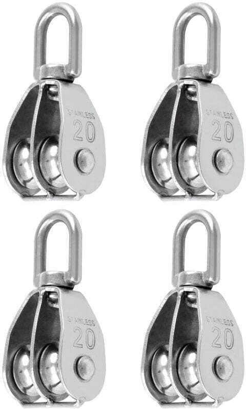 STÜCKE M20 304 Edelstahl Doppel Flaschenzug, Schwenkbare Doppel Heberolle