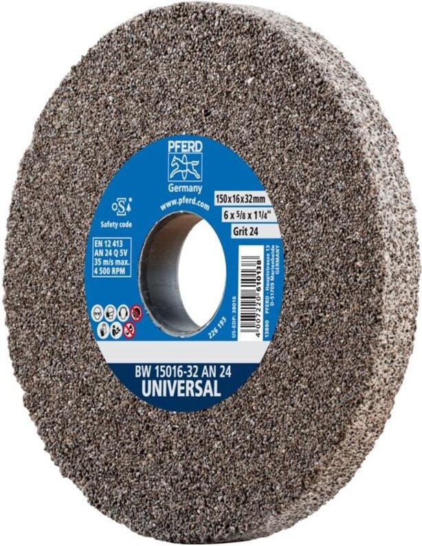 Schleifbockscheibe ø 150x16 mm Bohrung-Ø 32 mm A24 für universelle Schleifaufgaben - Pferd