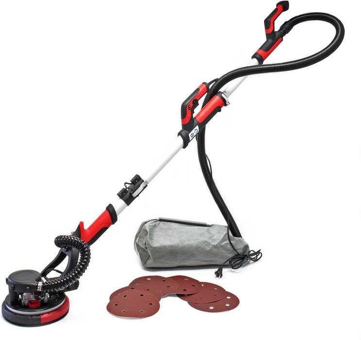 Wiltec - Profi Trockenbauschleifer 750 w, Wandschleifer Deckenschleifer mit 225 mm Schleifteller, Langhalsschleifer mit ...