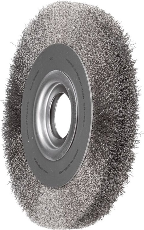 PFERD TOOLS Rundbürste breit ungezopft RBU Ø250x30xvariable Bohrung Edelstahl-Draht-Ø0,20 Schleifbock
