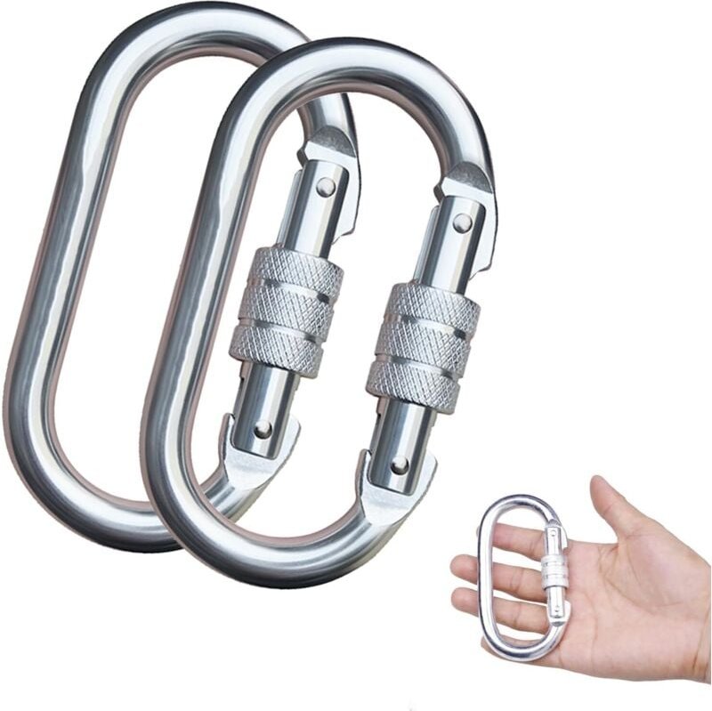 Thumbnail - Shining House - Stück Verschlusskarabiner, taktischer Karabiner, robuste 25-KN-Karabiner, Schraubkarabiner, für Bergstei...